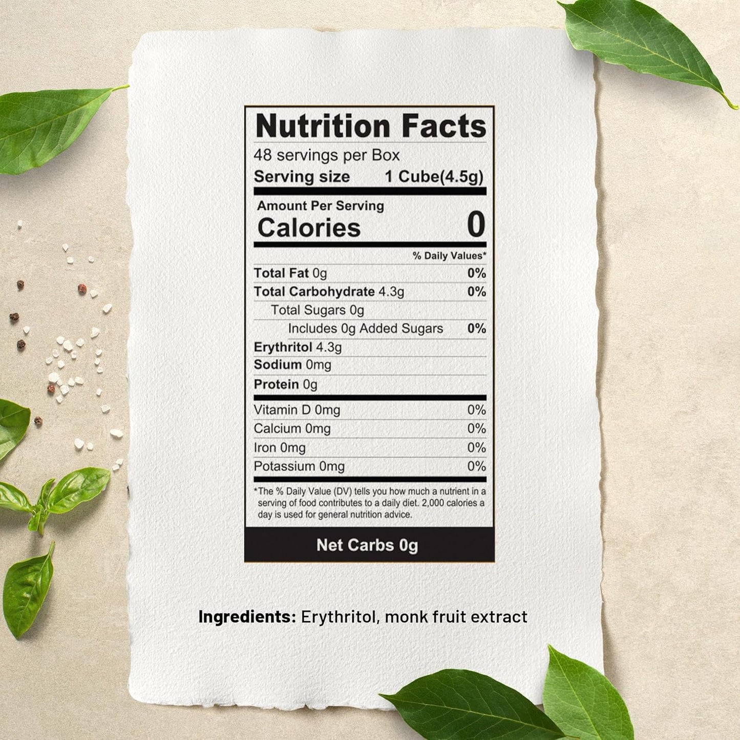 Monk Fruit Erythritol Cubes 48 ct