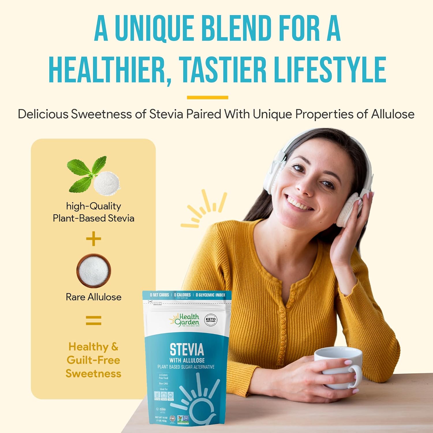 succulent sweetener Health Garden Stevia with Allulose , 2.5 lbs