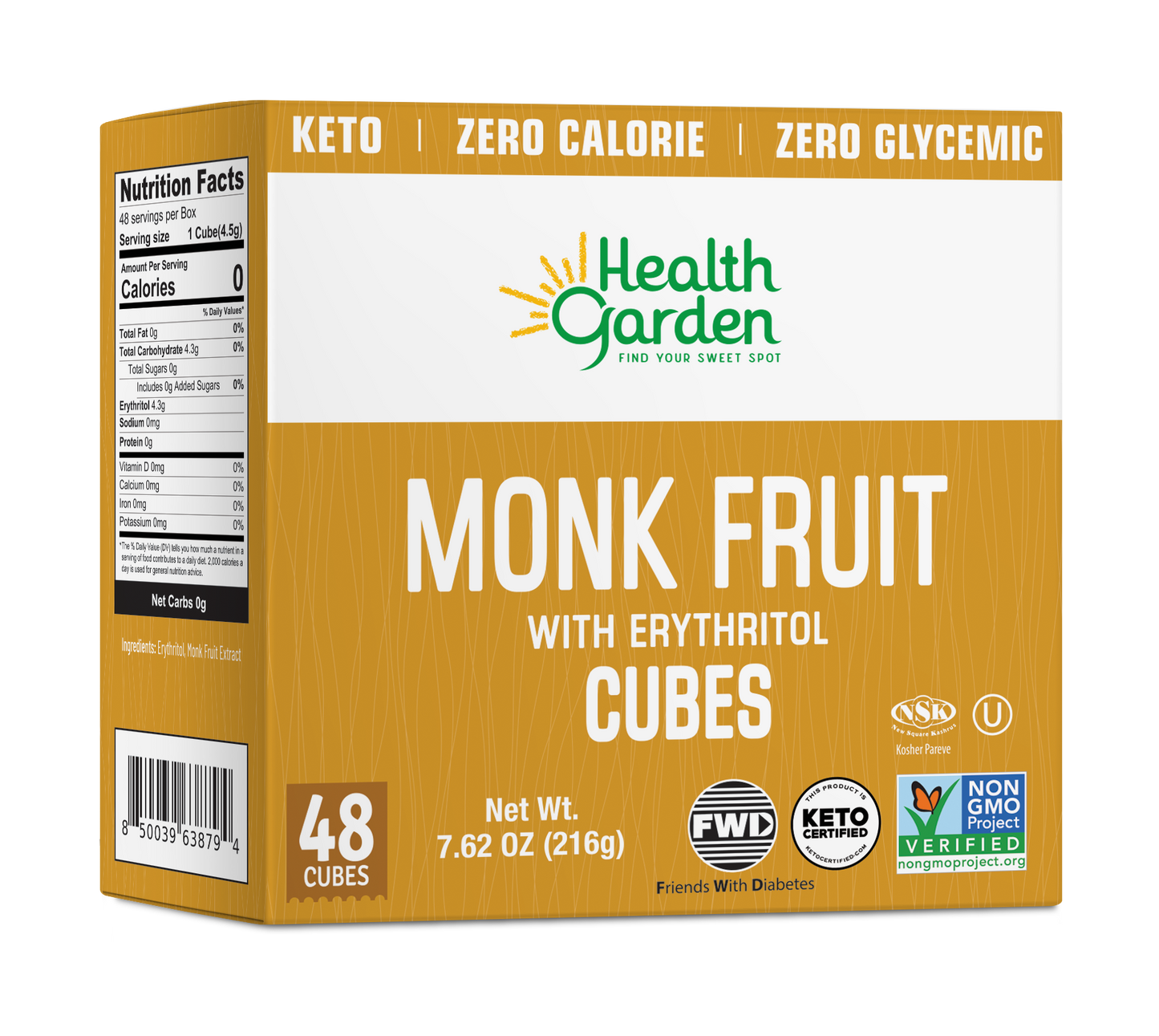 Monk Fruit Erythritol Cubes 48 ct