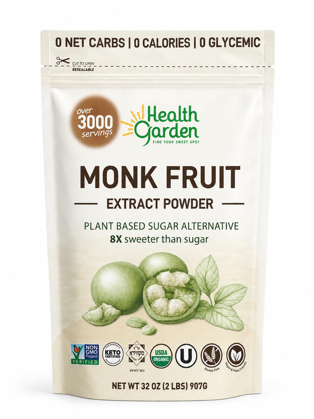 Pure Raw Monk Fruit Sweetener 3 oz (85 g)