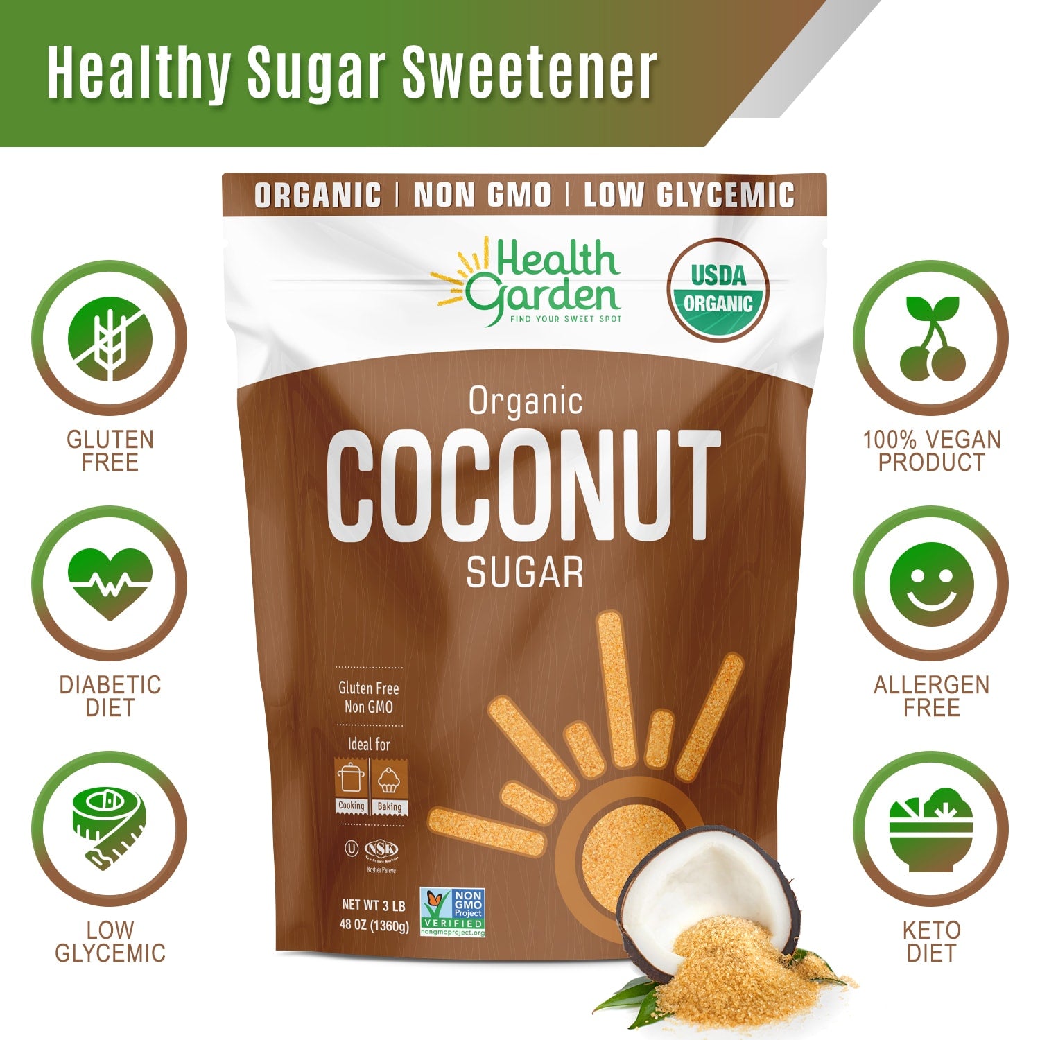 coconut palm sugar whole30 Organic Coconut Sugar – HealthGarden